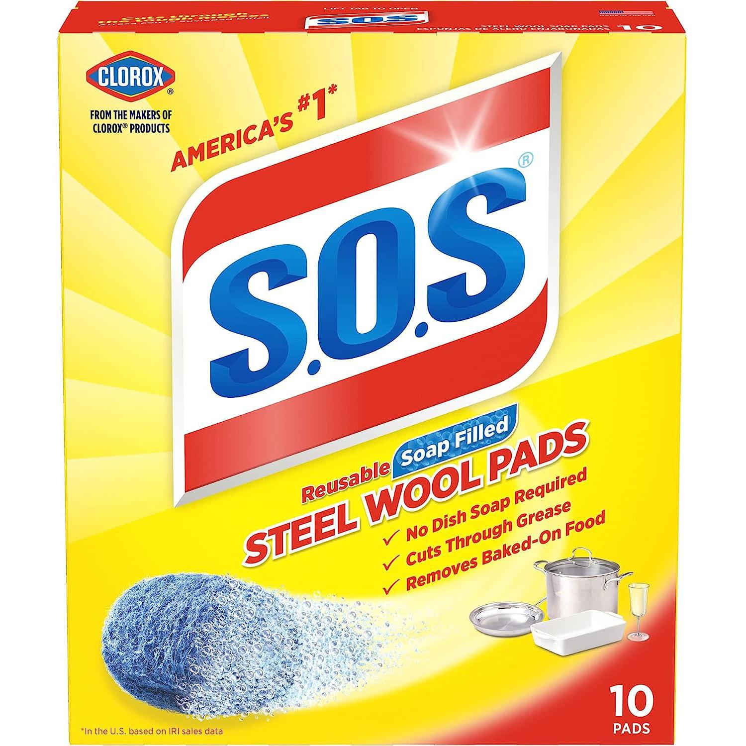 S.O.S - Soap Filled Steel Wool Cleaning Pads - HP02950