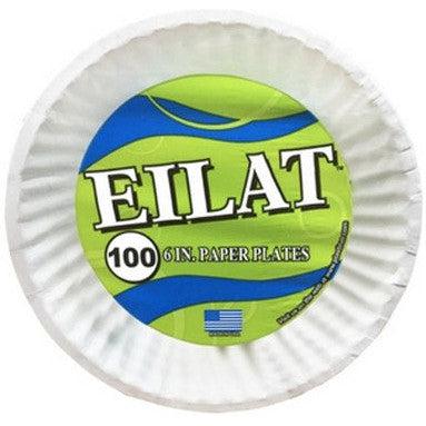 Eilat - 6" Uncoated White Paper Plate, 100/Cs - 726