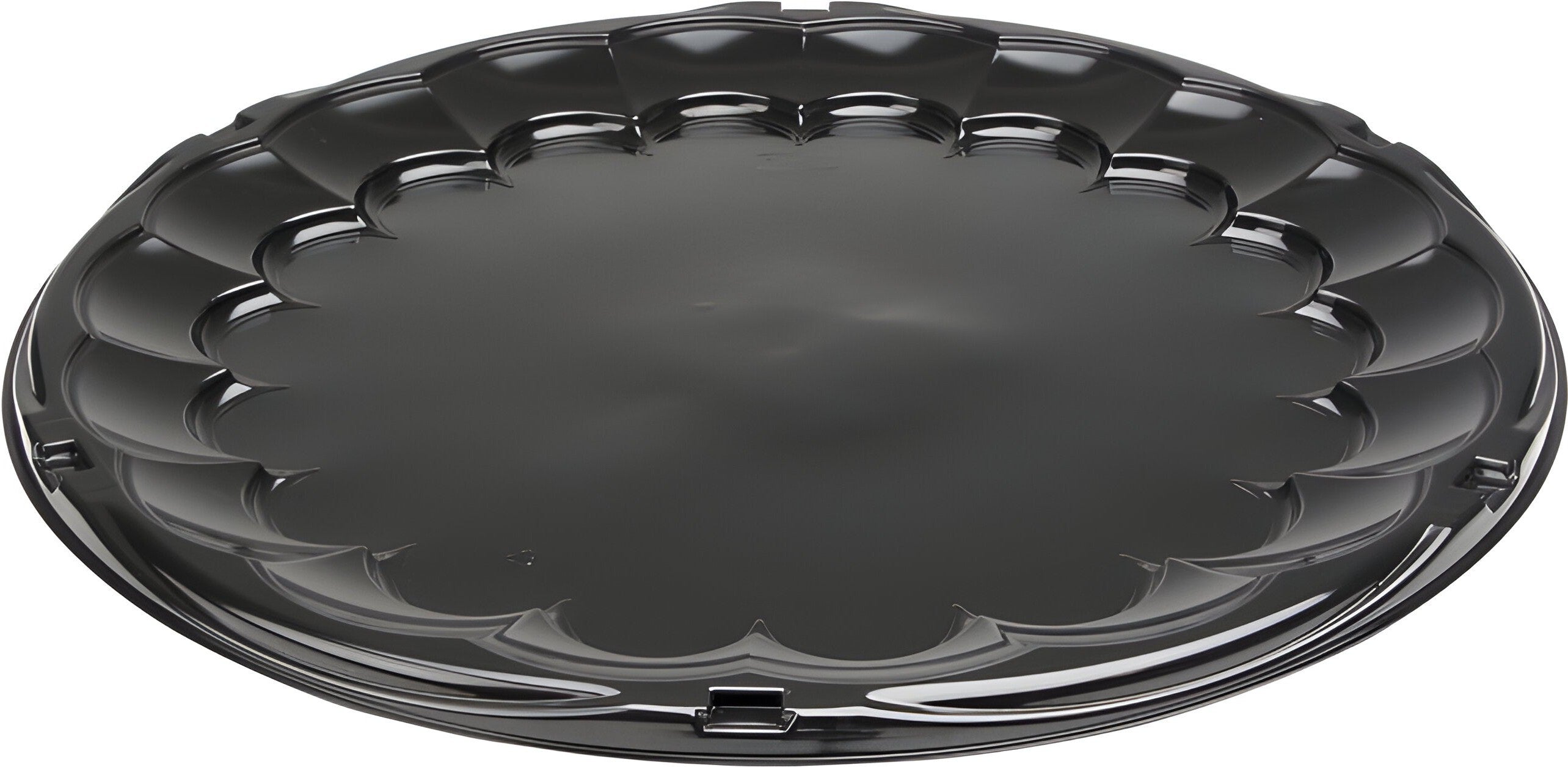 Pactiv Evergreen - 18" Black Plastic Round Catering Tray, 50/Cs - 9818K