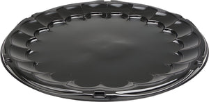 Pactiv Evergreen - 18" Black Plastic Round Catering Tray, 50/Cs - 9818K