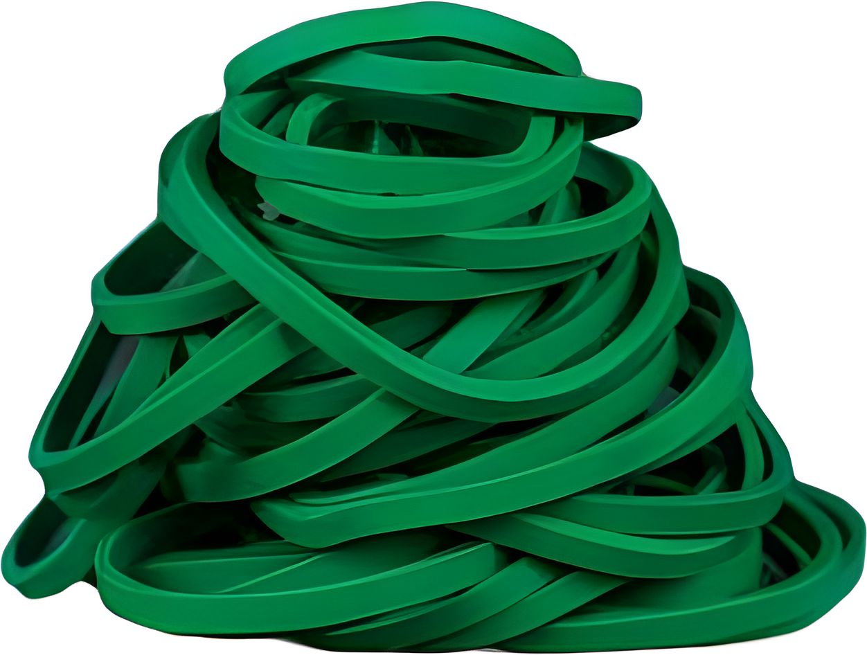 KL Rubber - #18 Green Natural Biodegradable Elastic Rubber Bands, 1lb/Pk - 2953023