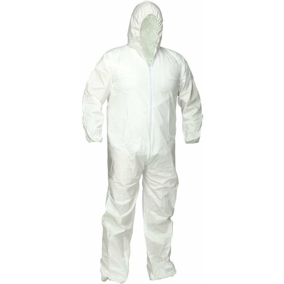 Forcefield - Extra Large White Microporous Disposable Coverall with Hood - 024-FNW428-XL