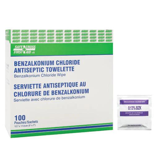 Benzalkonium Chloride Antiseptic Towelet, 100/Box - 06061