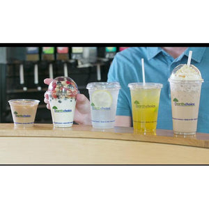Pactiv Evergreen - Clear Recycled Plastic Dome Lid with Hole for "B" Size Cold Drink Cups, 900/cs - YPDL24C