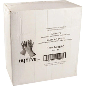 Hy-Pax - 21" Brown Hairnets, 20/100/Pk - 109HP-21BRC