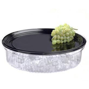 Sabert - 18" Onyx Black Round Plastic Platter, 36/Cs- 9918