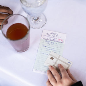 NCCO International - 3.5" x 6.75" Medium Two-Part Carbonless Guest Check , 500/Pk - 27001