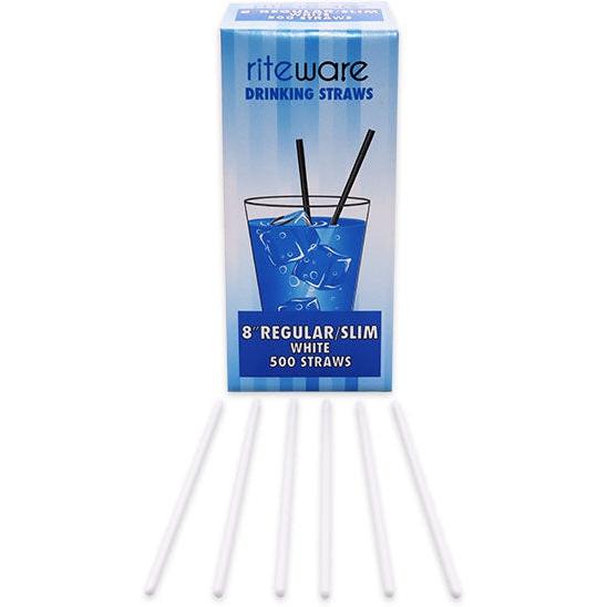 RiteWare - 8 Inch White Milkshake Straws, 250 Per Box - SP0810