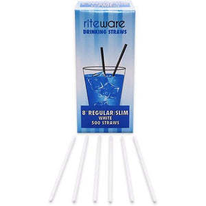 RiteWare - 8 Inch White Milkshake Straws, 250 Per Box - SP0810