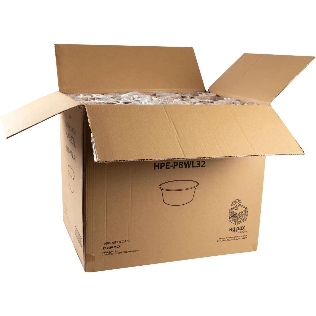 Hy-Pax - 32 Oz Paper Kraft Bowl, 50 x 12/Cs- HPE-PBWL32