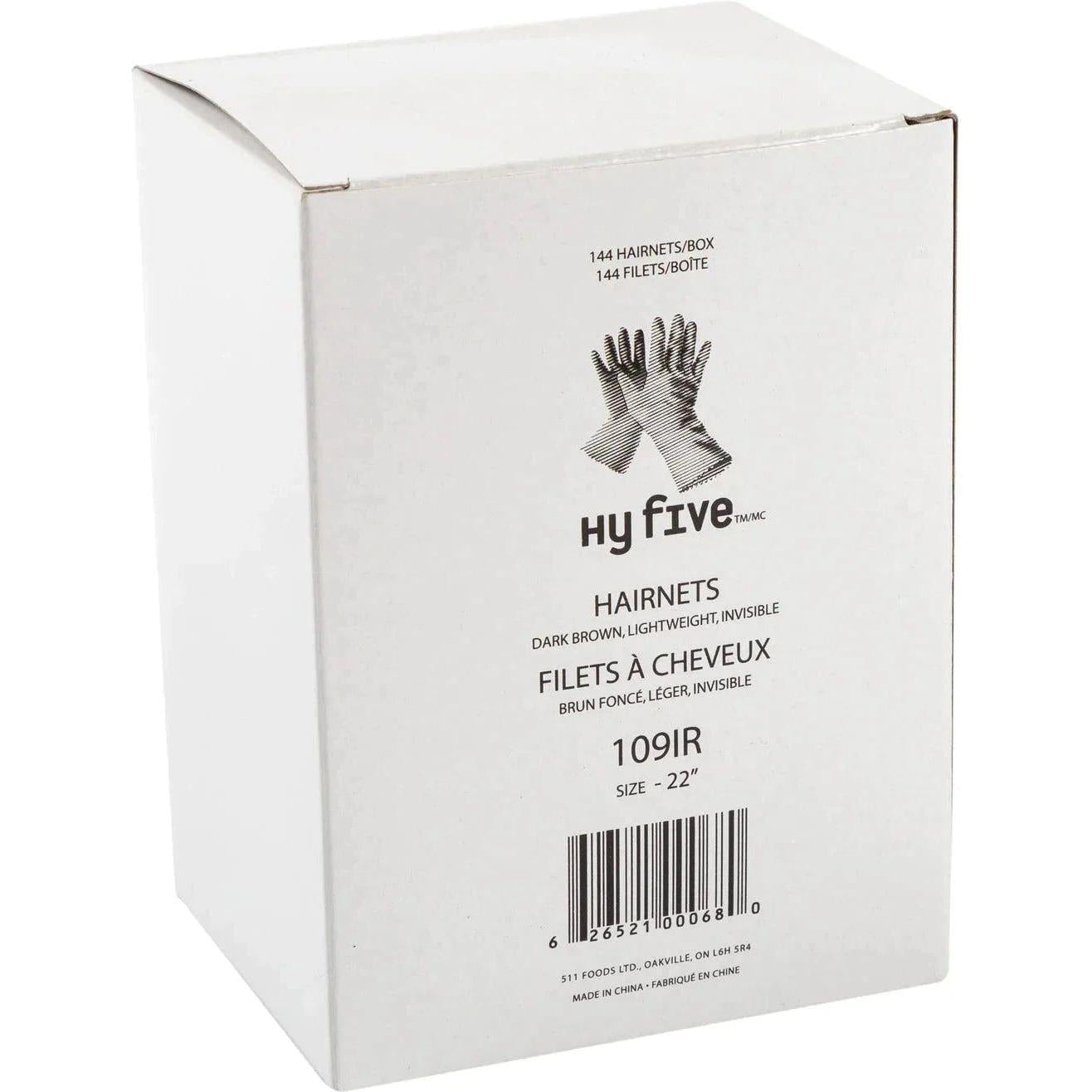 Hy-Five - 22" Brown Regular Hairnet, 144/Pk - 109IR