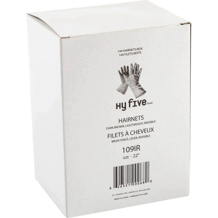 Hy-Five - 22" Brown Regular Hairnet, 144/Pk - 109IR