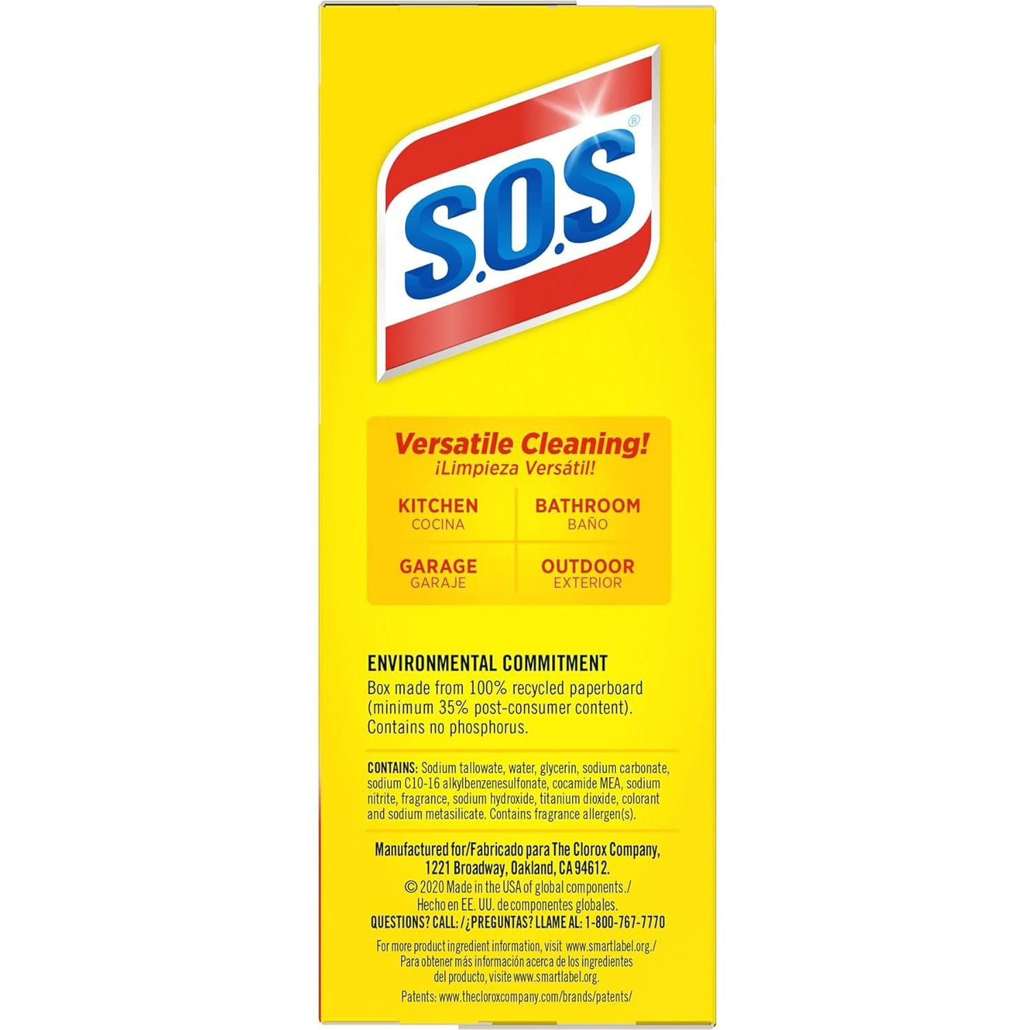 S.O.S - Soap Filled Steel Wool Cleaning Pads - HP02950
