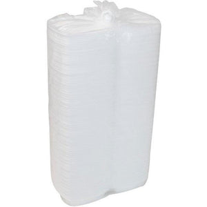 Pactiv Evergreen - 6" x 6" x 3" White PS Foam Hinged Lid Container, 500/Cs - YTH100800000