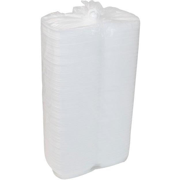 Pactiv Evergreen - 6" x 6" x 3" White PS Foam Hinged Lid Container, 500/Cs - YTH100800000