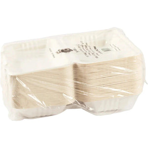 Hy-Pax - 9" X 6" 3" Bagasse Hinged Container, 200/Cs - HP-BAG-9CLM6-C