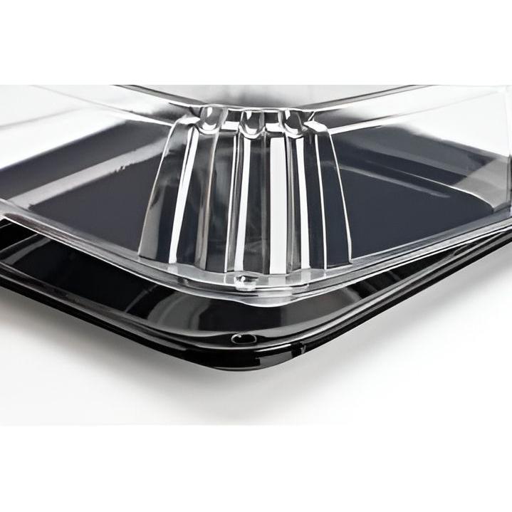 Sabert - 16" UltraStack Black Square Platter with Clear High Dome Lid Combo, 25 Per Case - C9616