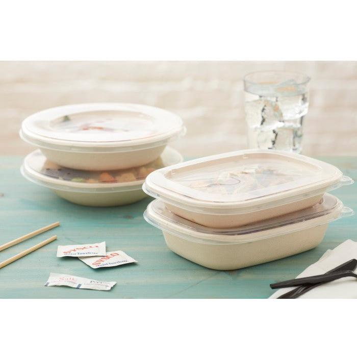 Pactiv Evergreen - 8" Clear Microwavable Flat PP Lid for Fiber Blend Bowls, 200/Cs - YPPLIDF8RND