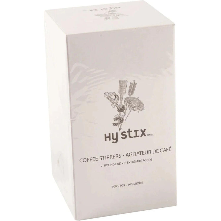 Hy-Stix - 7" Wooden Round End Coffee Stirrers , 1000/Box - 80-414C
