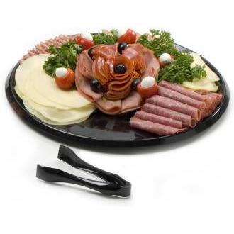 Sabert - 12" Sturdiware Black Plastic Platter, 36/Cs - 9012