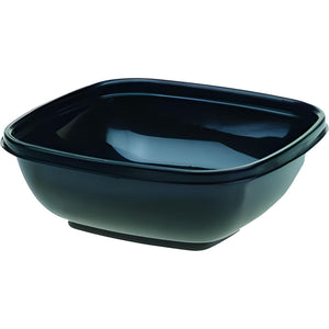 Sabert - 12 Oz Black Square Plastic Containers - 500/cs - 95012B500