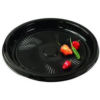 Sabert - 18" Black Flat Round Platter, 36/ Pc - 9518