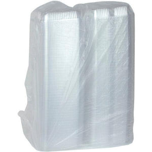 Pactiv Evergreen - 8" SmartLock® Hinged Lid 3-Compartment Container Clear, 200/cs - YCI811230000