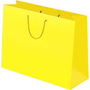 Petro Plastics - 9" x 6" x 18" Yellow Shopping Bag, 2000/Cs - 050042