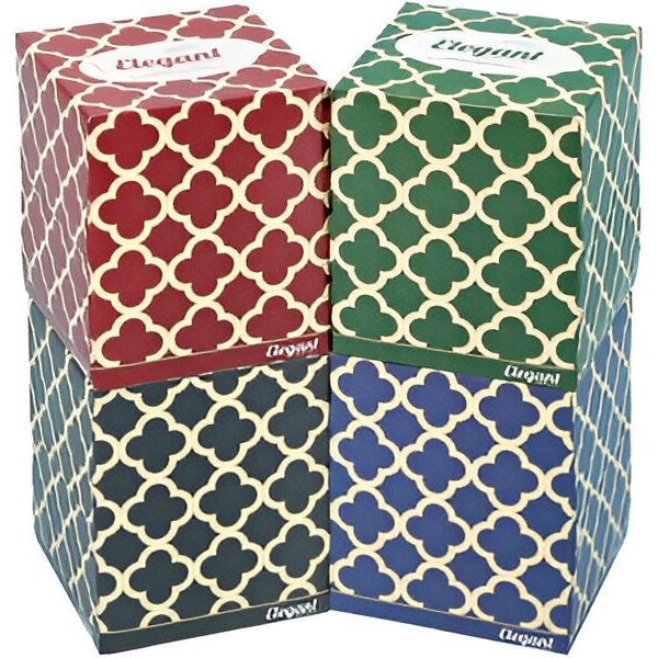 Elegant - 7.25" x 8" White 2 Ply Facial Tissue Cube, 80 Sht/Bx - 826-80