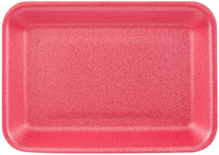 CKF Inc. - 8.25" x 5.75" x 0.75" Rose Pink Foam 2/2P Tray, 500/Cs - 88072
