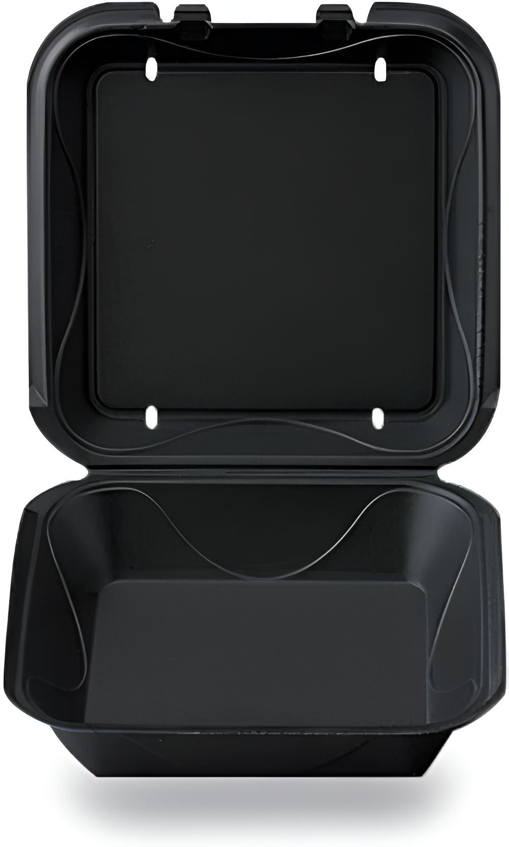 Darnel - 9.18" x 9.18" x 3" Black Large Foam Hinged Container, 200/Cs - DU4061199V