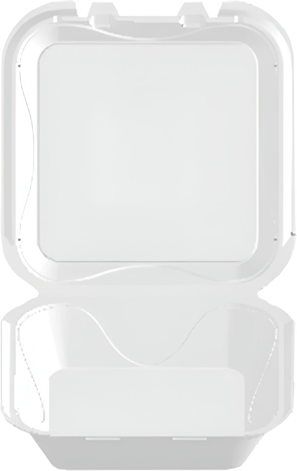 Darnel - 10.25 x 10" x 3.25 White Foam Extra Large Hinged Container, 200/Cs - DU407101