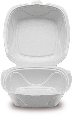 Darnel - 6" Ivory Pulp Bagasse Hinged Container, 200/Cs - DN401102
