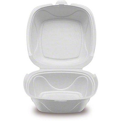 Darnel - 6" Ivory Pulp Bagasse Hinged Container, 200/Cs - DN401102