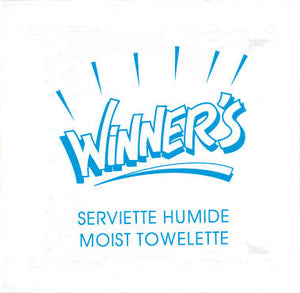 Sanfacon - 4" x 7" Winners Moist Printed Towel , 1000/Cs - 23806