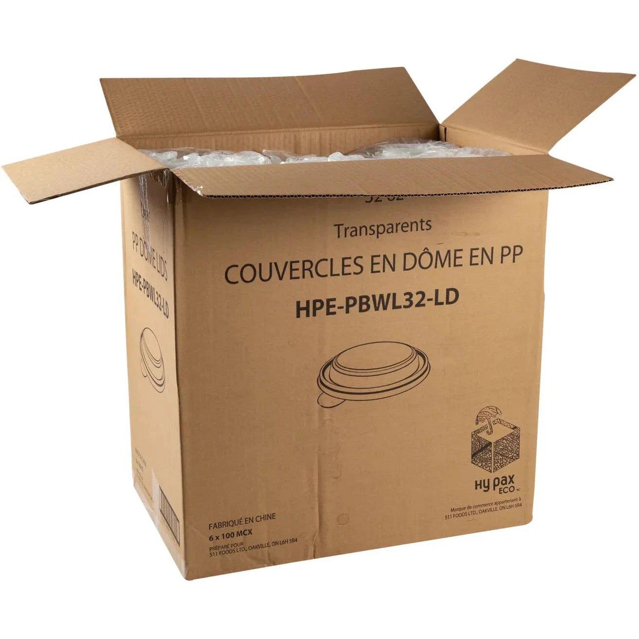 Hy-Pax - PP Dome Lid For 32 Oz Bowl, 100 x 6/Cs - HPE-PBWL32-LD