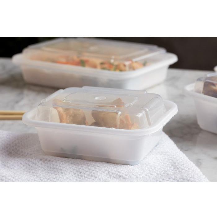 Pactiv Evergreen - VERSAtainer 12 Oz White/Clear Rectangular PP Container and Lid, Pack of 150cs - NC818