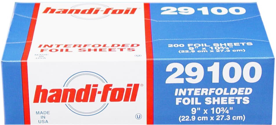 Handi-Foil - 9" x 10.75" Sliver Foil Popup Sheets, 12bx/Cs - 29100