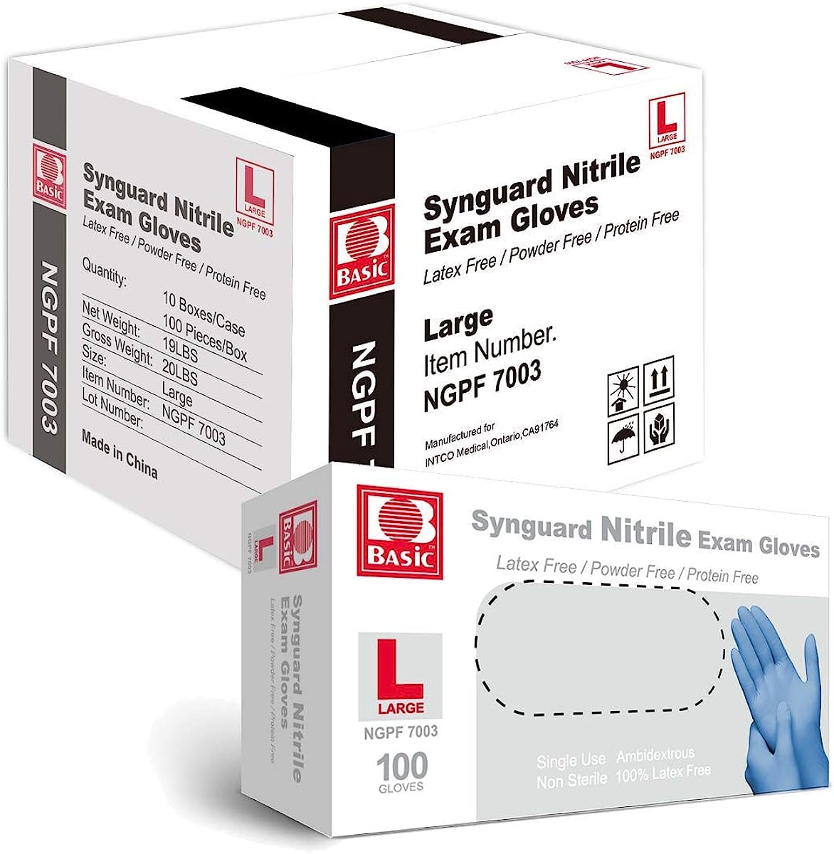 RiteTouch - BASIC Large PF Nitrile Gloves, 100/bx, 10bx/cs - 352799