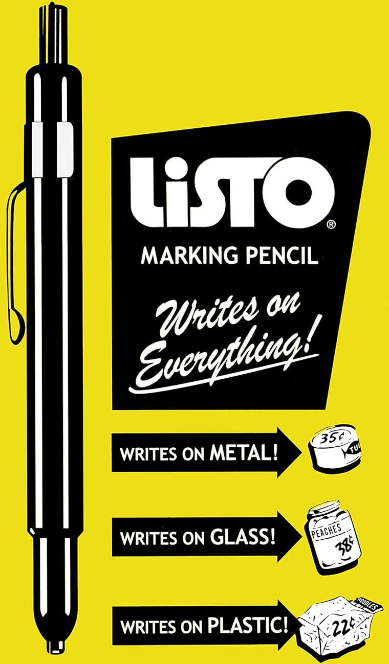 Listo - White Marking Pencil Writes on Any Surface, 72/Box - 162BWE