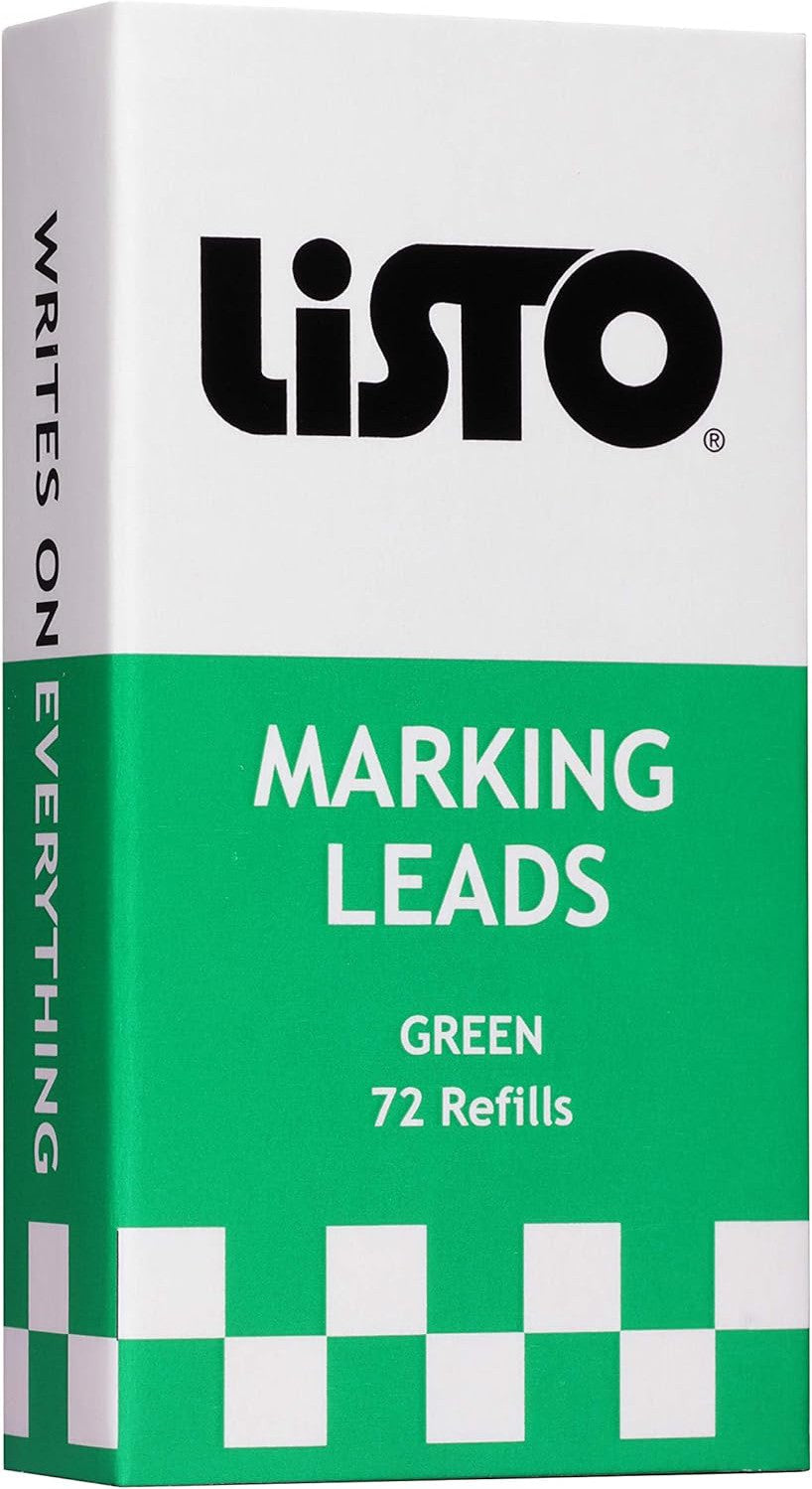 Listo - Green Marking Pencil Refills Writes on Any Surface, 72/Bx - 162BGN