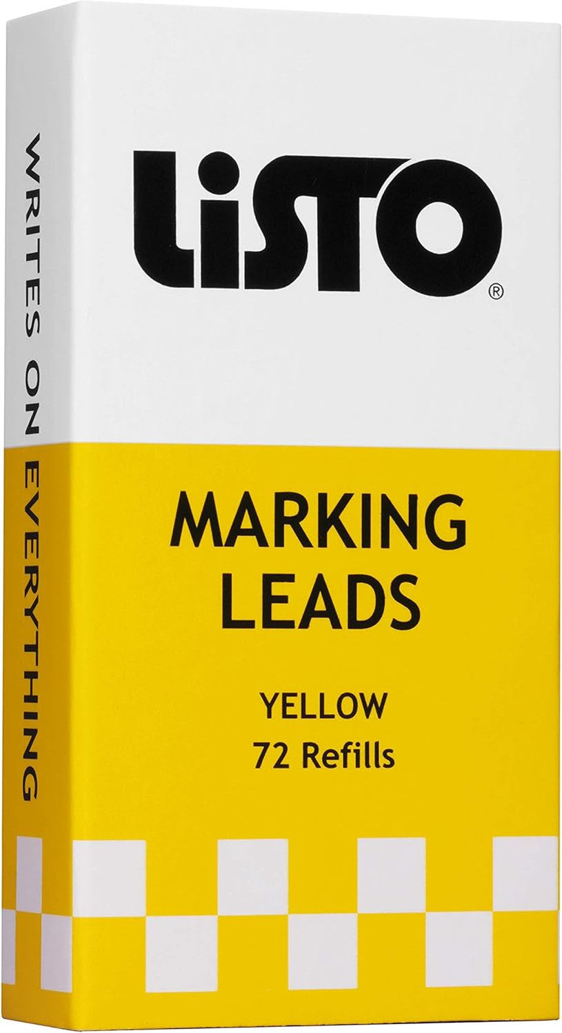 Listo - Yellow Marking Pencil Refills Writes on Any Surface, 72/Bx - 162BYW