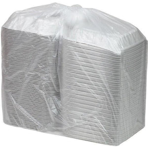 Pactiv Evergreen - 8.5 x 8.6 x 3.1" White, Vented 3-Compartment MFPP Hinged Lid Container, 146/cs - YCNW0853