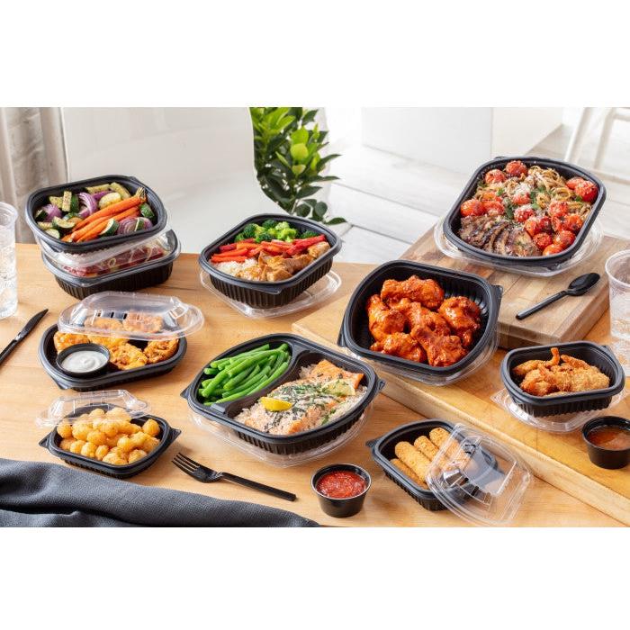 Pactiv Evergreen - 24 Oz Black Rectangle Takeout Container Base Medium Microwavable, 295/Cs - YCN846240000