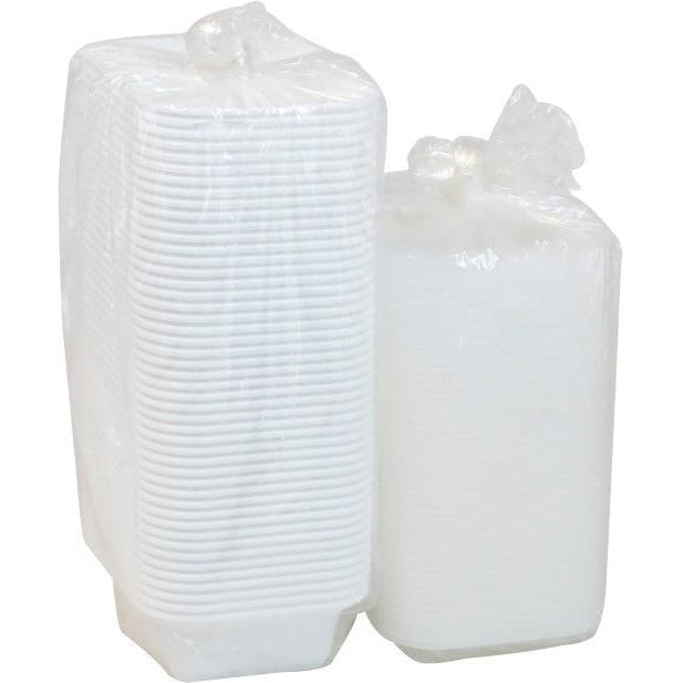 Pactiv Evergreen - VERSAtainer 12 Oz White/Clear Rectangular PP Container and Lid, Pack of 150cs - NC818