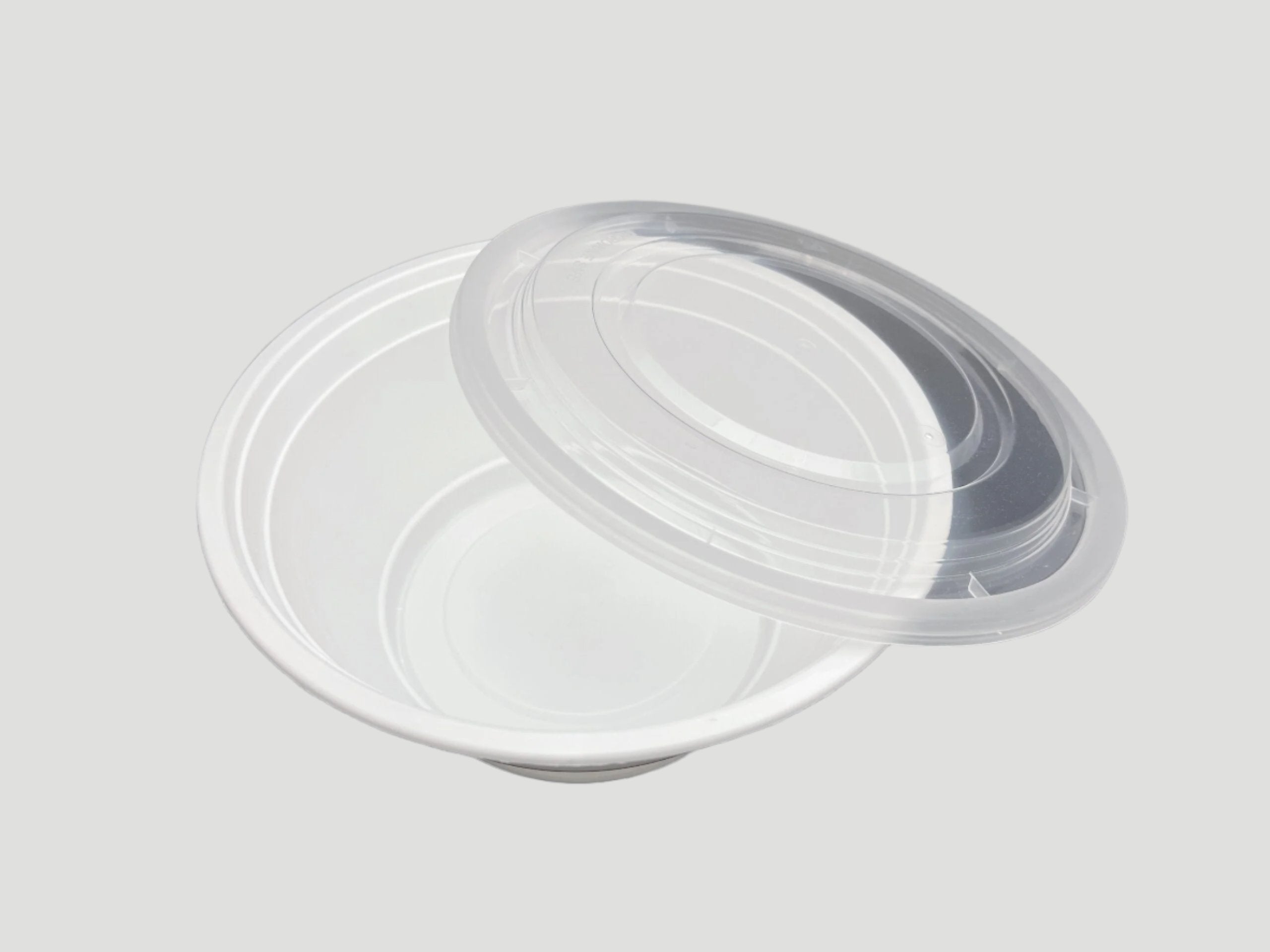 B-38B 32oz Plastic Bowl/Lid Combo White