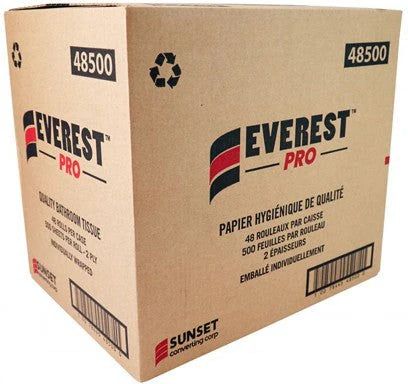 Everest Pro - 3.97" x 3", 2 Ply Wrapped Toilet/Bathroom Tissue, 48Rl/Cs - 48500