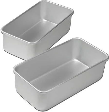 Fat Daddio's - 7.7" X 3.75" X 2.5" Aluminum Anodized  Bread Pan, Set of 2 Piece - BP-SET