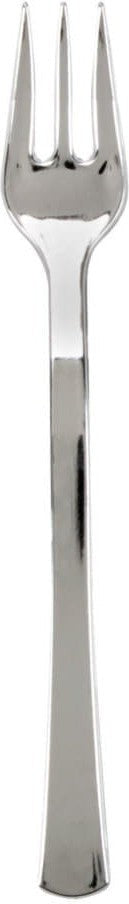 Fineline Settings - 4" Silver Plastic Tiny Tines Forks, 48/pk - 6500-SV