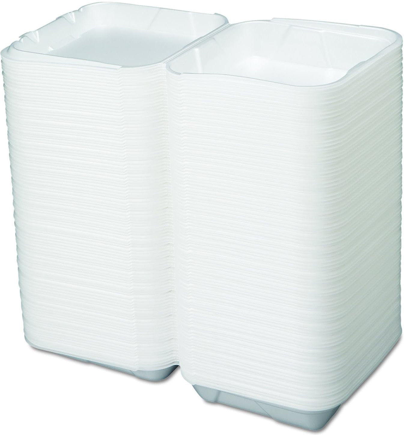 Genpak - 9.25" x 9.25" x 3" White Large Dinner Foam Hinged Container, 200/Cs - SN200